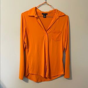 Sincerely Jules Vibrant Orange Button-Down Shirt